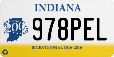 IN license plate 978PEL