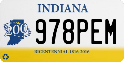 IN license plate 978PEM