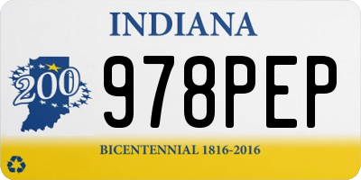 IN license plate 978PEP