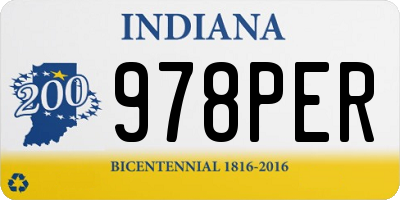 IN license plate 978PER