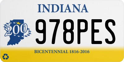 IN license plate 978PES