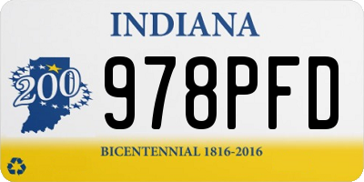 IN license plate 978PFD