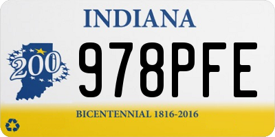 IN license plate 978PFE