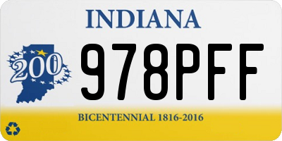 IN license plate 978PFF