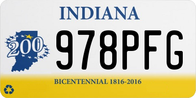 IN license plate 978PFG
