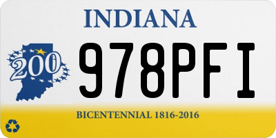 IN license plate 978PFI