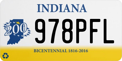 IN license plate 978PFL
