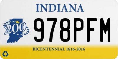 IN license plate 978PFM