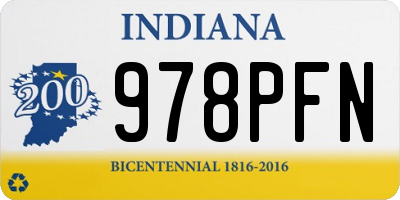 IN license plate 978PFN