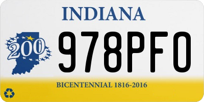 IN license plate 978PFO