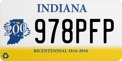 IN license plate 978PFP