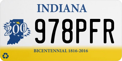 IN license plate 978PFR