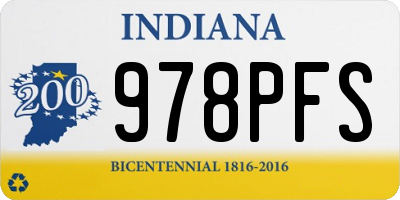 IN license plate 978PFS