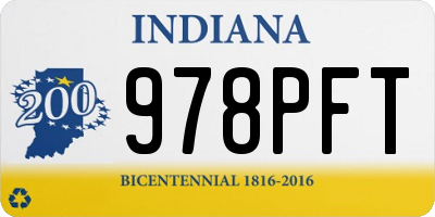 IN license plate 978PFT
