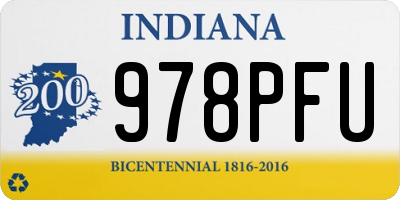 IN license plate 978PFU