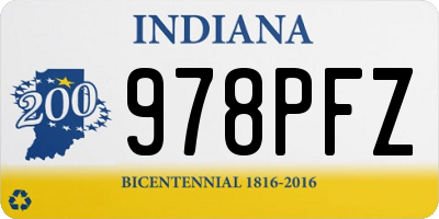 IN license plate 978PFZ