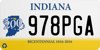 IN license plate 978PGA