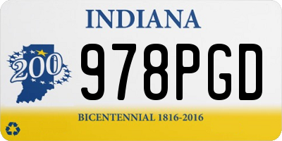 IN license plate 978PGD