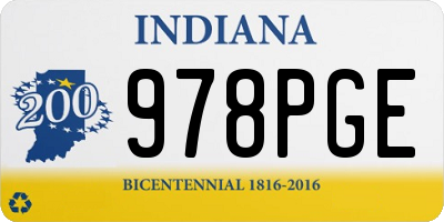 IN license plate 978PGE