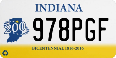 IN license plate 978PGF
