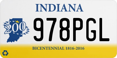 IN license plate 978PGL