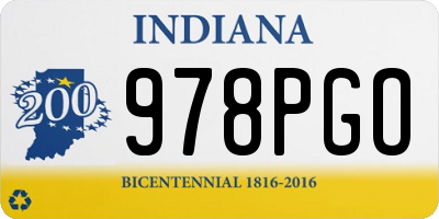 IN license plate 978PGO