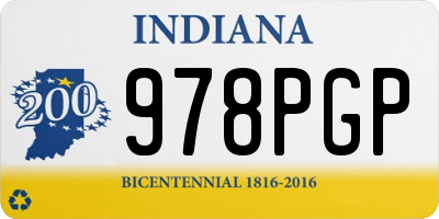 IN license plate 978PGP