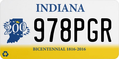 IN license plate 978PGR