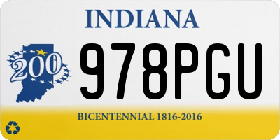 IN license plate 978PGU