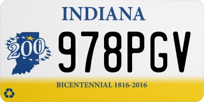 IN license plate 978PGV