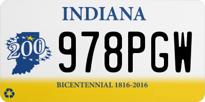 IN license plate 978PGW
