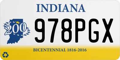 IN license plate 978PGX