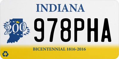 IN license plate 978PHA