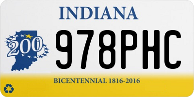 IN license plate 978PHC
