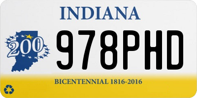 IN license plate 978PHD