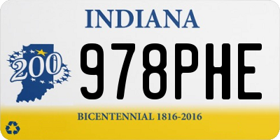 IN license plate 978PHE