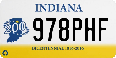 IN license plate 978PHF