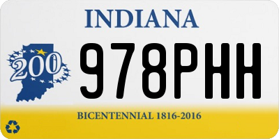IN license plate 978PHH