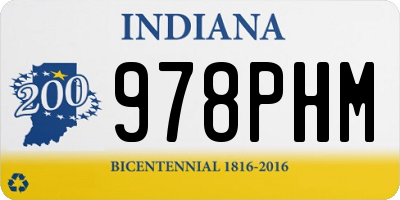 IN license plate 978PHM
