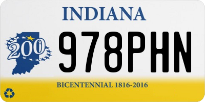 IN license plate 978PHN