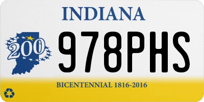 IN license plate 978PHS