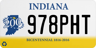 IN license plate 978PHT