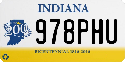 IN license plate 978PHU