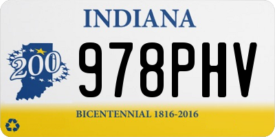 IN license plate 978PHV
