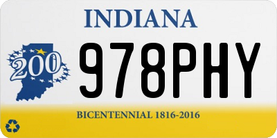 IN license plate 978PHY
