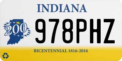 IN license plate 978PHZ
