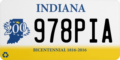 IN license plate 978PIA