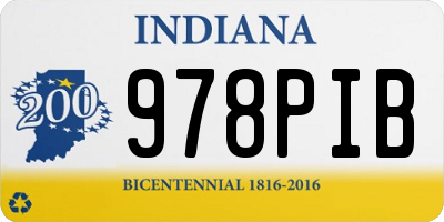 IN license plate 978PIB