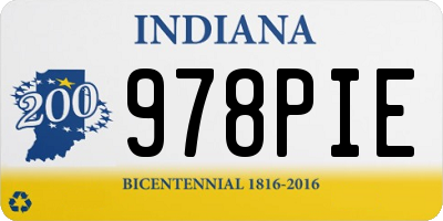 IN license plate 978PIE
