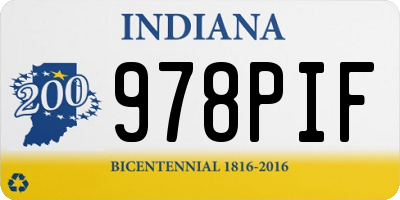 IN license plate 978PIF